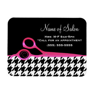 Magnet Flexible Salon de coiffure rose et noir