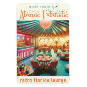 Magnet Flexible Salon Floridien Rétro Futuriste Atomique