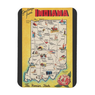 Magnet Flexible Salutation d'aimant de cru de l'Indiana