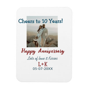 Magnet Flexible Salutations à 10 ans heureux anniversaire ajouter 