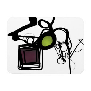 Magnet Flexible Salutations de Philydion : Abstrait noir & blanc