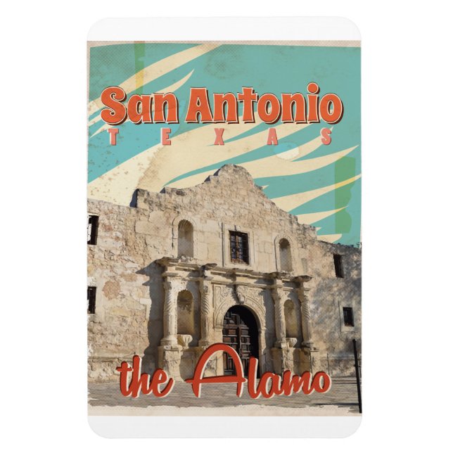 Magnet Flexible San Antonio, Texas, L'affiche Alamo Travel (Vertical)