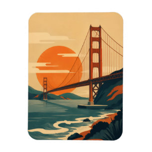 Magnet Flexible San Francisco Voyage Pont Golden Gate Vintage
