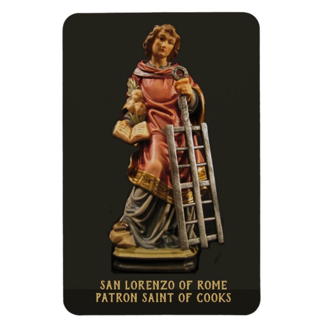 Magnet Flexible San Lorenzo de Rome, Patron Saint des Cooks (Vertical)