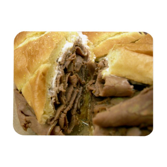 Magnet Flexible Sandwich au boeuf rôti au fromage de chèvre crémeu (Horizontal)