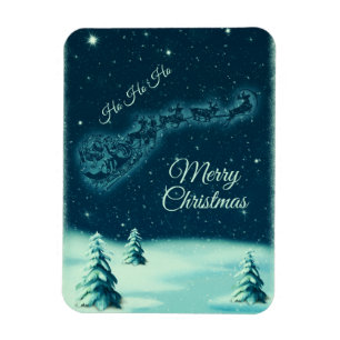 Magnet Flexible Santa and his Reindeers