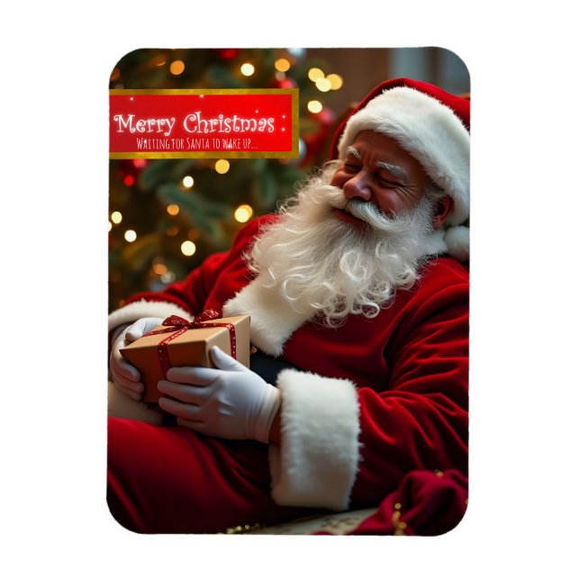 Magnet Flexible Santa Claus sleeping with wishes FPM (Vertical)
