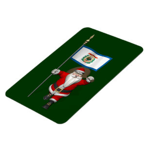Magnet Flexible Santa Claus With Ensign Of West Virginia