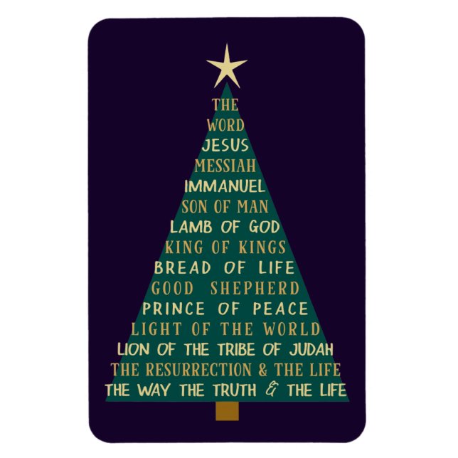 Magnet Flexible Sapin de Noël des Noms de Jésus (Vertical)