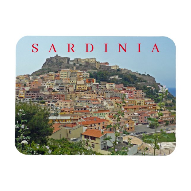 Magnet Flexible Sardaigne Castelsardo vue réfrigérateur aimant (Horizontal)
