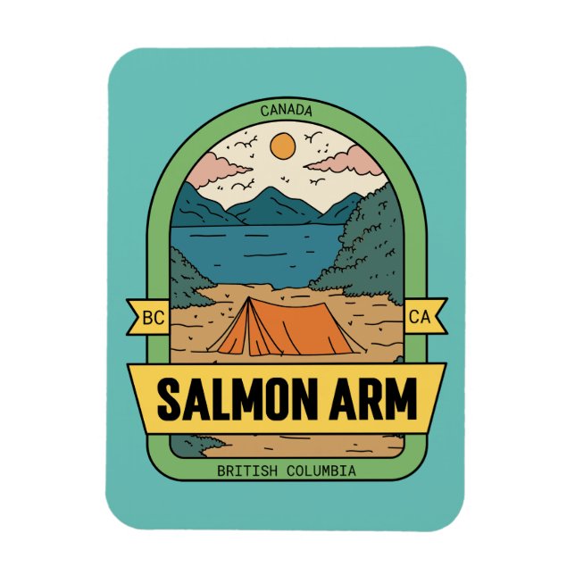 Magnet Flexible Saumon Arm Colombie-Britannique Canada Souvenir (Vertical)