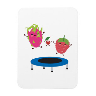 Magnet Flexible Sauts De Fruits Sur Trampoline