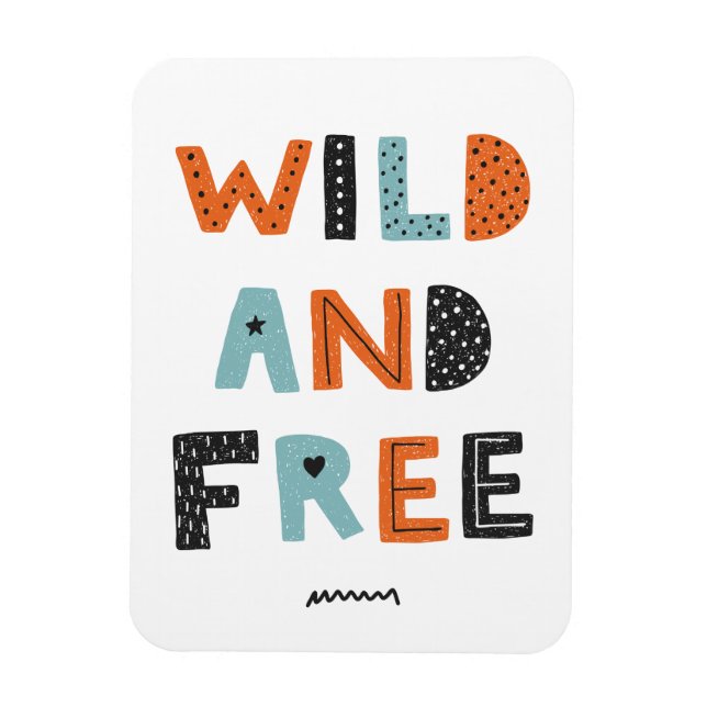 Magnet Flexible Sauvage et libre | Lettres Doodle (Vertical)