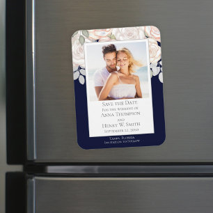 Magnet Flexible Sauvegarder la date de mariage élégant moderne ble