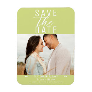 Magnet Flexible Sauver la Date de Mariage Moderne Photo de Citron