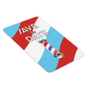 Magnet Flexible Sauver la Date Salon de Coiffure Vintage