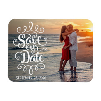 Magnet Flexible Sauver Notre Date De Mariage | Écriture Ornée Manu