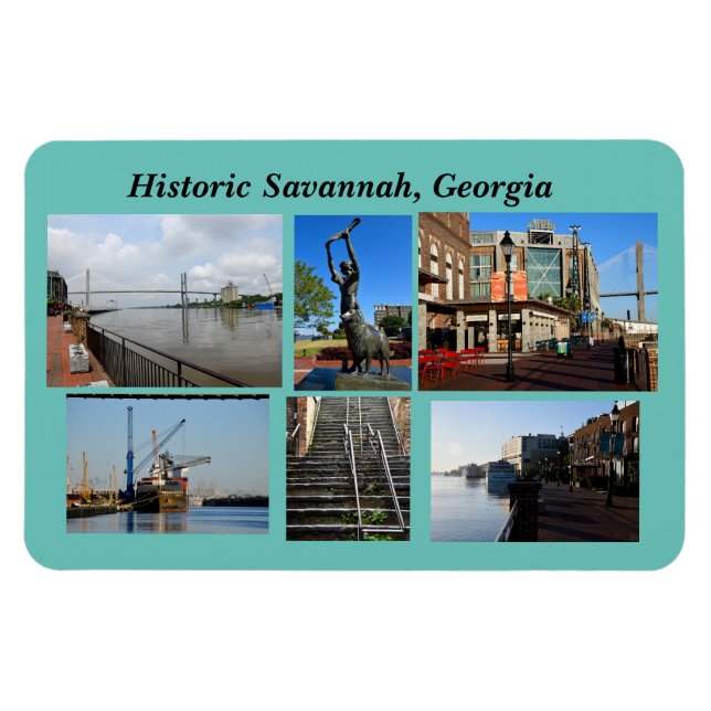 Magnet Flexible Savannah historique, aimant Géorgie (Horizontal)