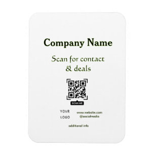 Magnet Flexible scanner le QR pour le nom de l'entreprise du site