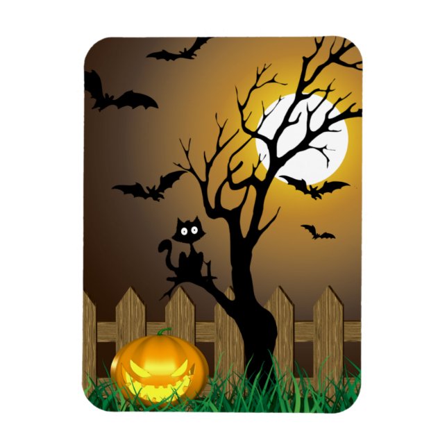 Magnet Flexible Scène de jardin d'Halloween effrayant (Vertical)
