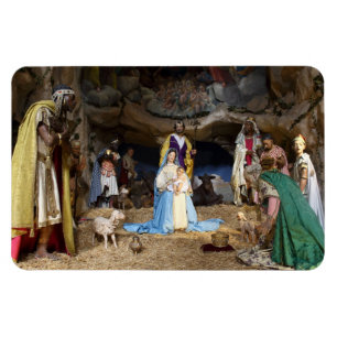 Magnet Flexible Scène de la Nativité de Noël antique