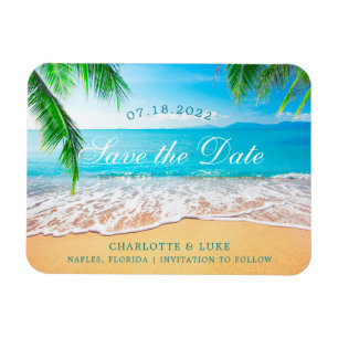 Magnet Flexible Scène de plage Enregistrer la date