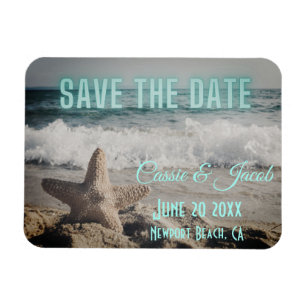 Magnet Flexible Scène de plage moderne Sauvez la date