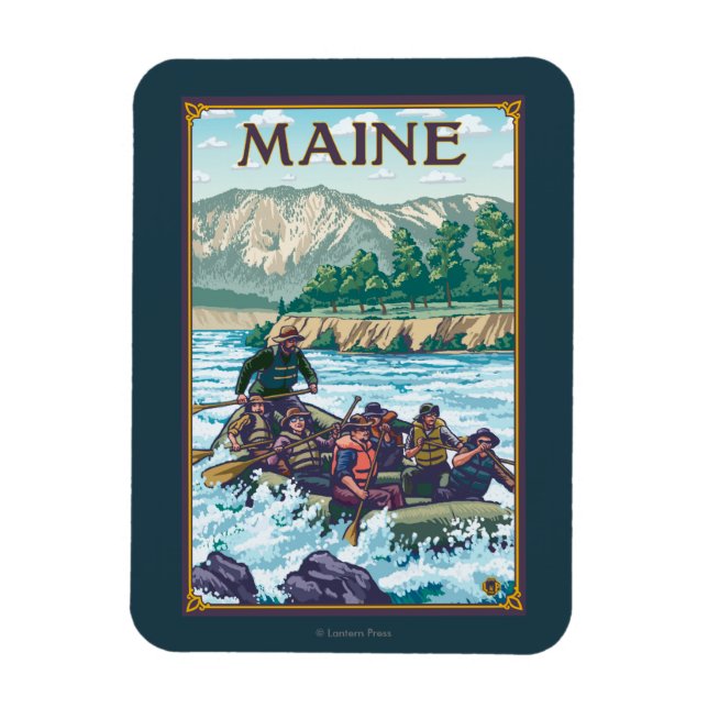 Magnet Flexible Scène de Rafting du MaineRiver (Vertical)