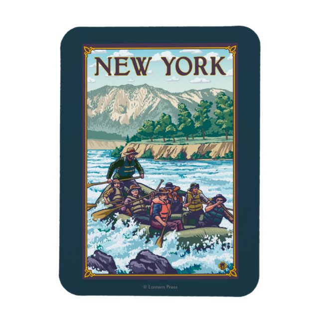 Magnet Flexible Scène de Rafting sur la rivière New York (Vertical)