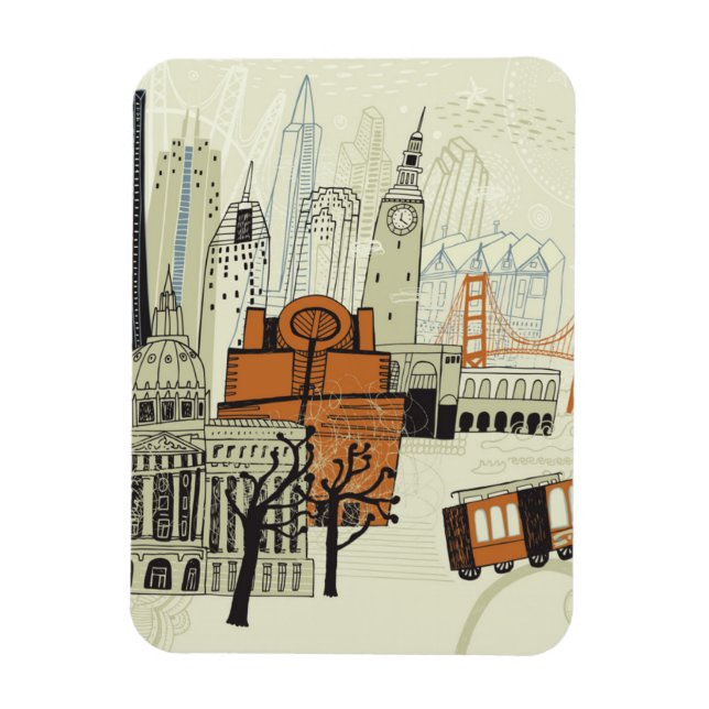 Magnet Flexible Scène Doodle San Francisco (Vertical)