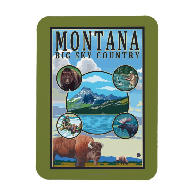 Magnet Flexible Scènes d'état du Montana (Vertical)