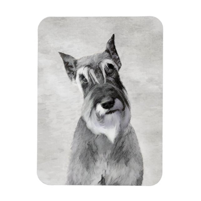 Magnet Flexible Schnauzer (Giant) Peinture - Chien Art (Vertical)