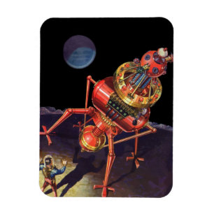 Magnet Flexible Science-fiction vintage d'astronaute avec robot al