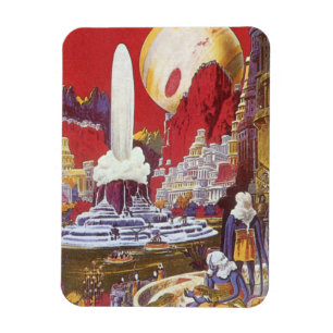 Magnet Flexible Science-fiction vintage, la ville perdue d'Atlanti