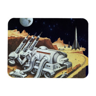 Magnet Flexible Science-fiction vintage, Station spatiale sur la L