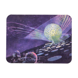 Magnet Flexible Science-fiction vintage, un globe lumineux avec de