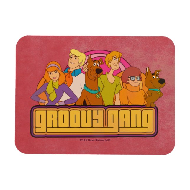 Magnet Flexible Scooby-Doo | Graphique de dessin rétro "Gang Super (Horizontal)