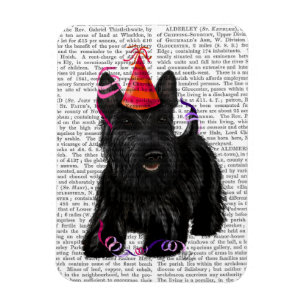 Magnet Flexible Scottish Terrier et Casquette de fête
