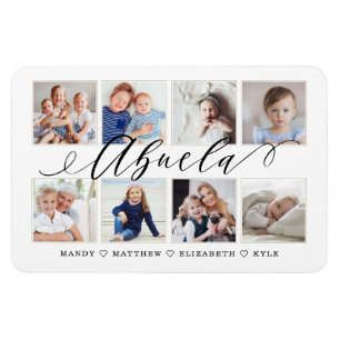 Magnet Flexible Script Abuela moderne  Collage photo de petits-enf