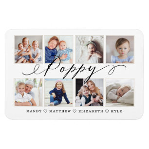Magnet Flexible Script de Poppy moderne   Collage photo pour petit