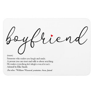Magnet Flexible Script Love Coeur Boyfriend Définition