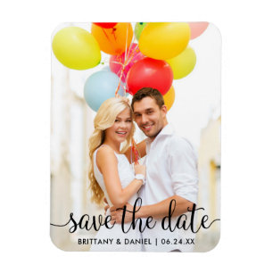 Magnet Flexible Script Moderne Enregistrer La Photo Date