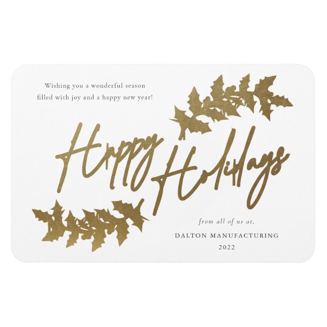 Magnet Flexible Script moderne Joyeux Vacances d'affaires Carte de (Horizontal)