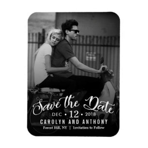 Magnet Flexible Script moderne Photo Personnalisée Enregistrer L