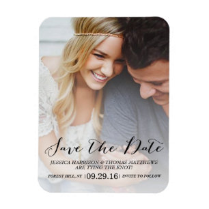 Magnet Flexible Script moderne Photo Personnalisée Enregistrer L