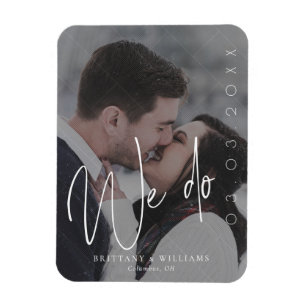 Magnet Flexible Script moderne Photo romantique Sauvez la date