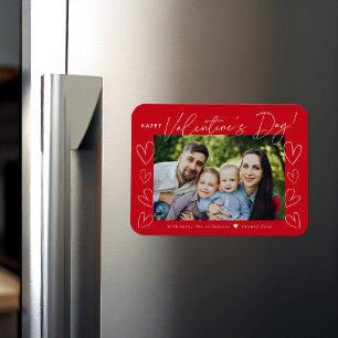 Magnet Flexible Script moderne Red Valentine's Day Photo