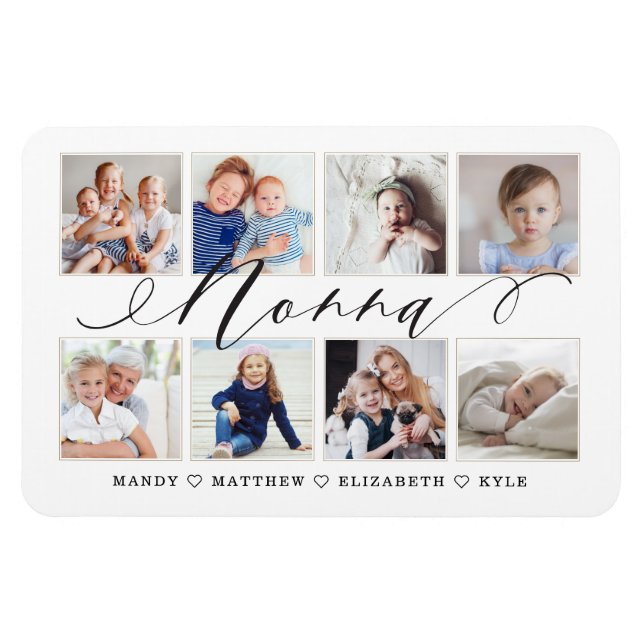 Magnet Flexible Script Nonna moderne | Collage photo pour petits e (Horizontal)