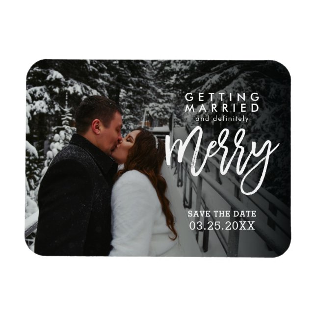 Magnet Flexible Se Marier Et Vraiment Joyer Enregistrer La Date (Horizontal)