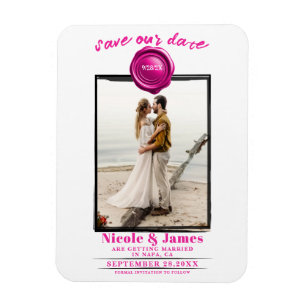 Magnet Flexible Seal photo en cire rose chaud Mariage Enregistrer 